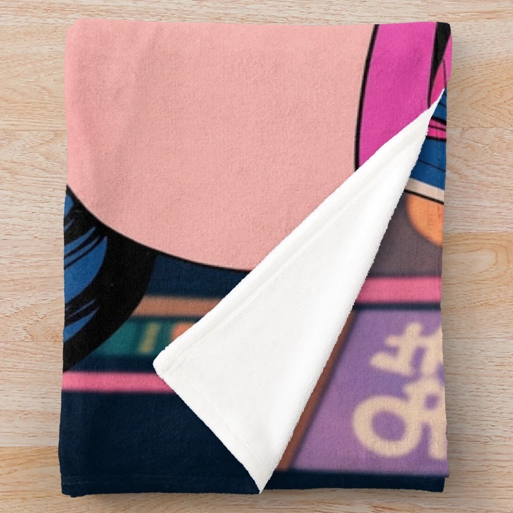 Soft and plush anime girl-themed blanket for cinema and anime lovers