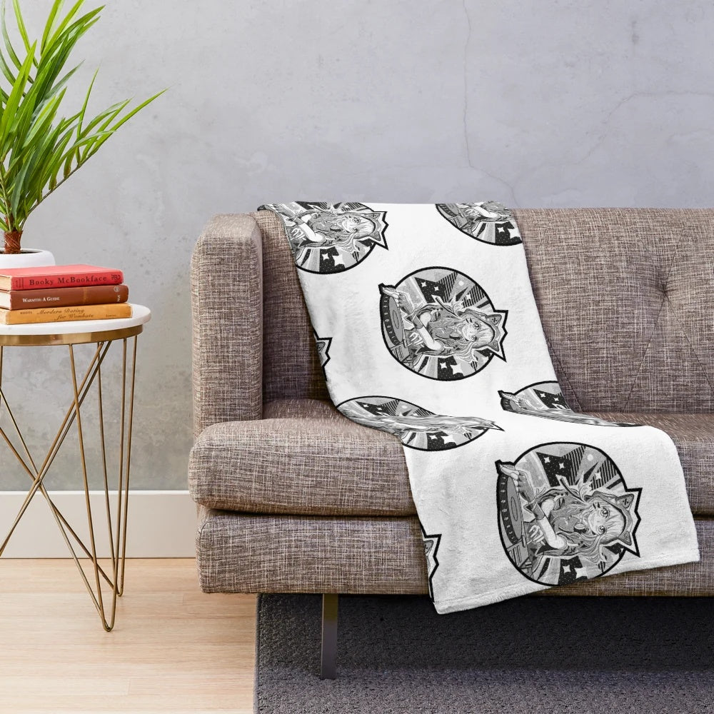 Soft and plush anime girl dj-themed blanket