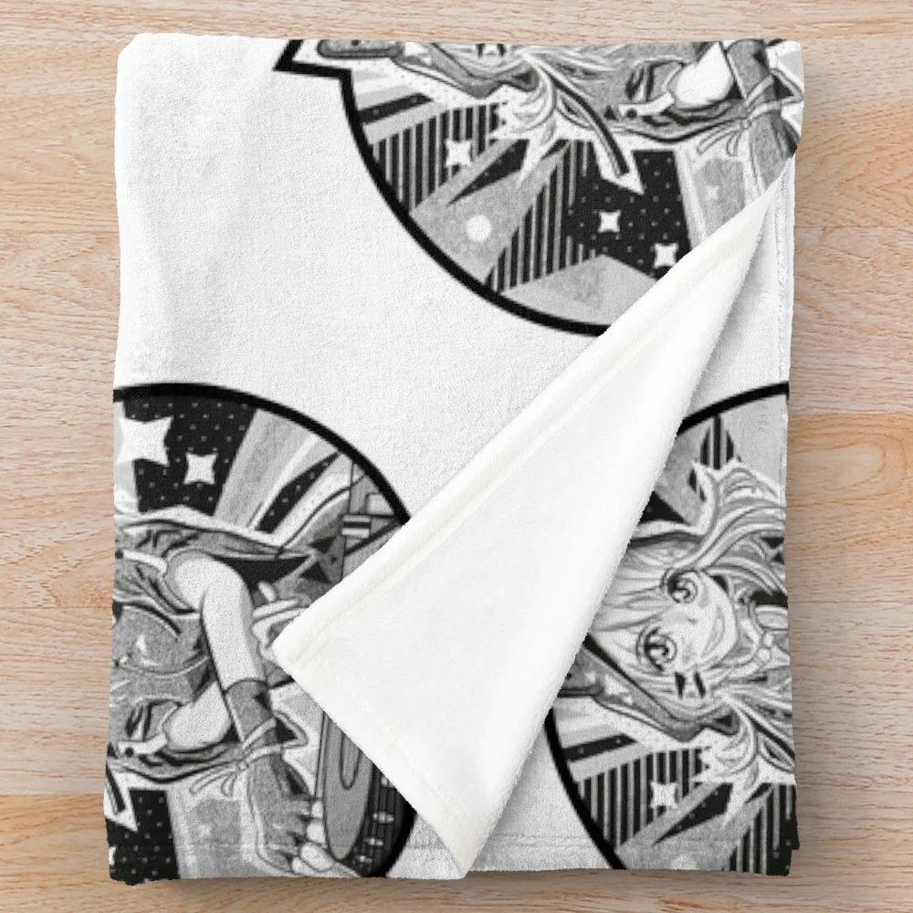Soft and plush anime girl dj-themed blanket