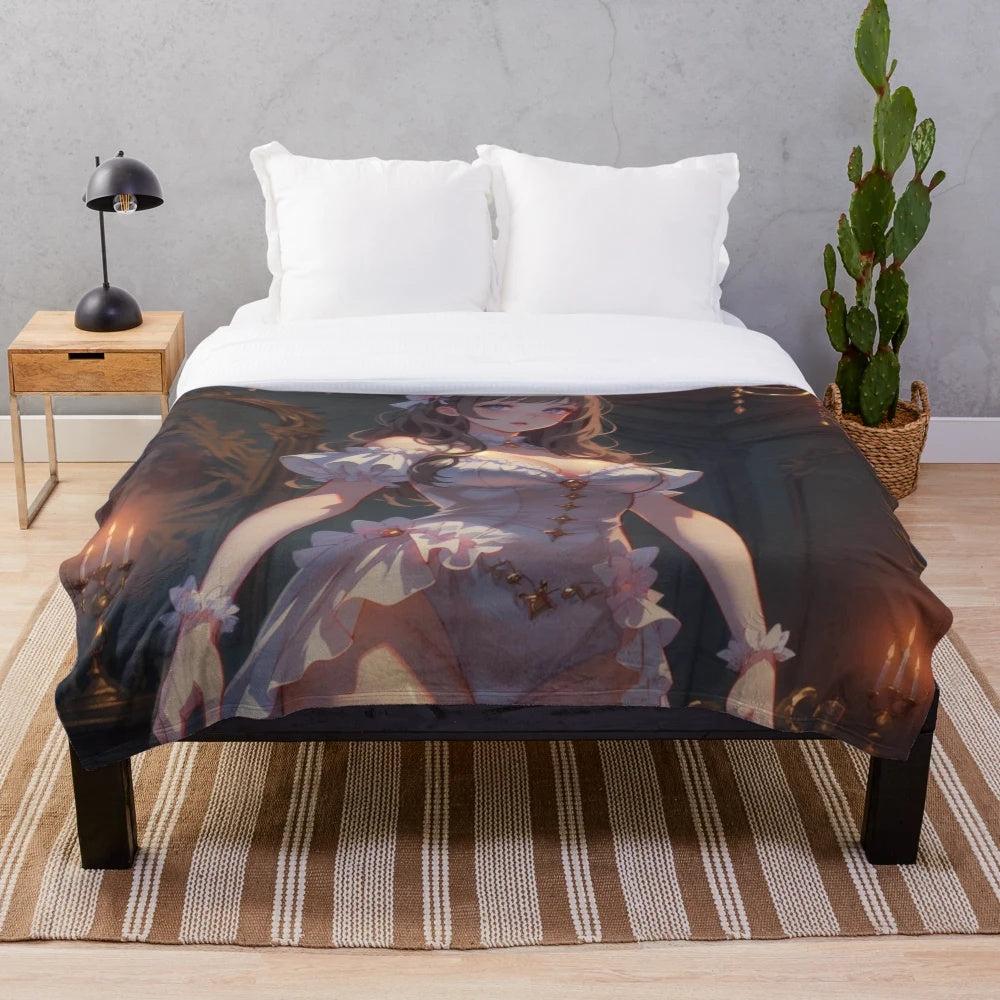 Soft and cuddly anime girl plush blanket