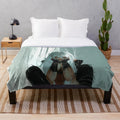 Soft and snuggly plush blanket featuring an anime-inspired girl in a stylish alternative fashion