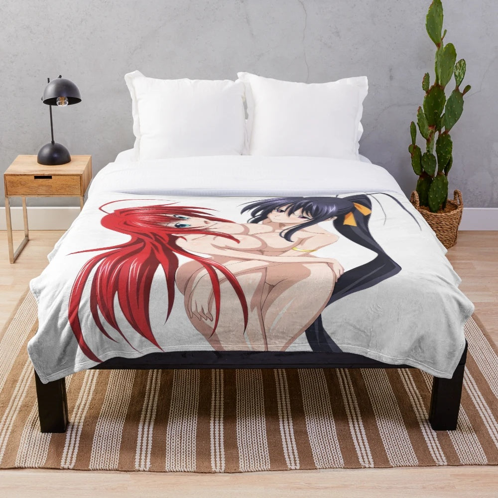 Cozy and soft anime plush blanket featuring sexy anime girls