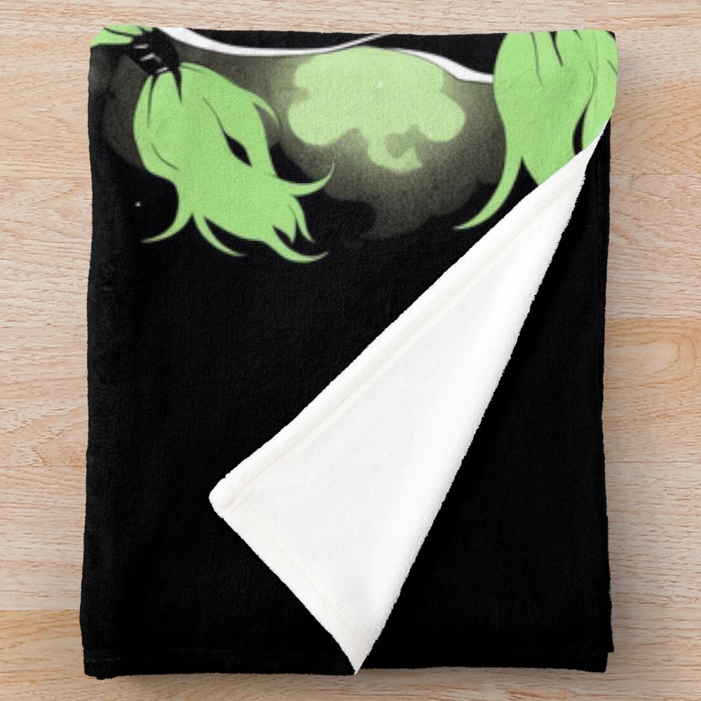 Demon Slayer inspired plush blanket with graffiti style design