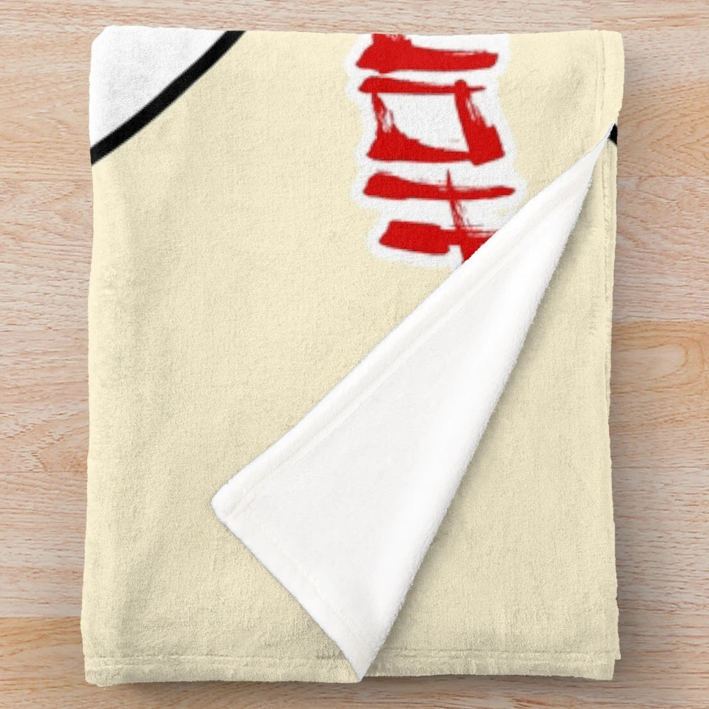 Plush blanket with anime-inspired gym design