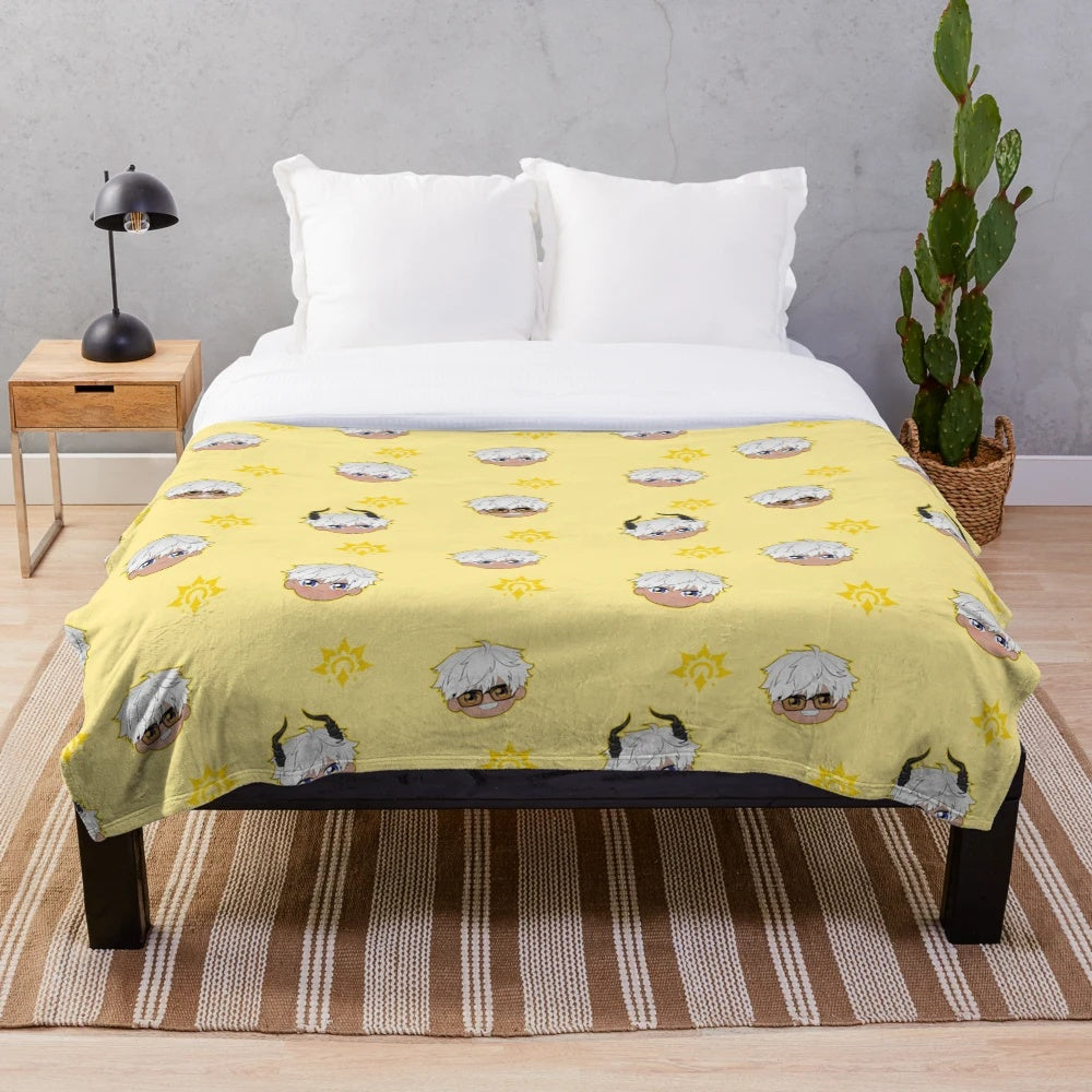 Soft and plush blanket featuring the Obey Me character Mammon