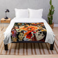 Millennium Actress-themed plush blanket with collage design