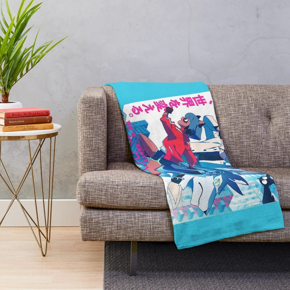 Soft and comfortable anime-themed plush blanket featuring characters from Brand New Animal