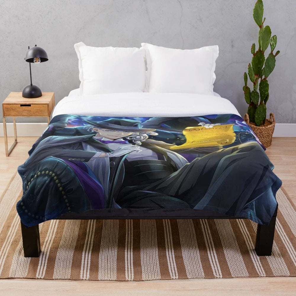 Soft and cuddly plush blanket featuring Azul Ashengrotto, a character from the popular anime Twisted Wonderland