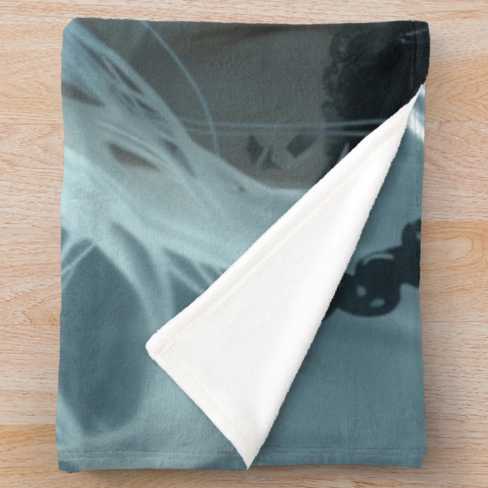 Soft, plush blanket featuring an anime-inspired design with a girl in an alternative, grunge style