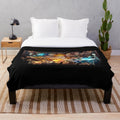 Cozy anime-inspired plush blanket featuring fan art design