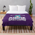 Anime-inspired plush blanket featuring cute anime girl design