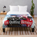 Soft anime-themed plush blanket featuring characters from "I'm Quitting Heroing