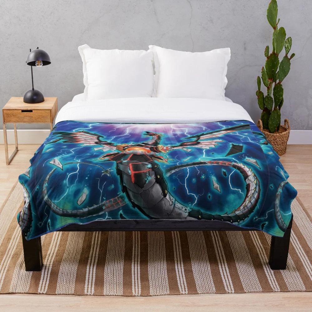 Soft and cozy plush blanket featuring original yugioh-inspired artwork