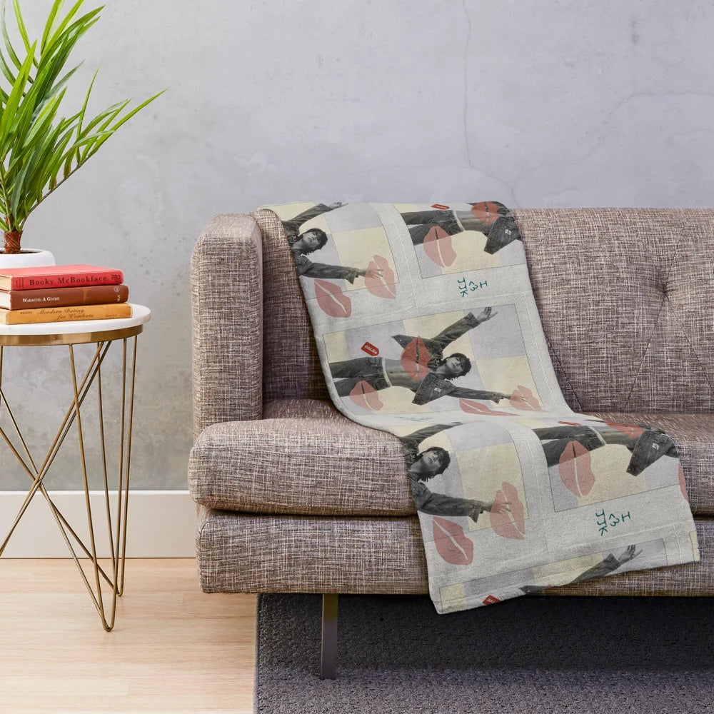 Soft, custom plush blanket featuring a JJK-inspired design