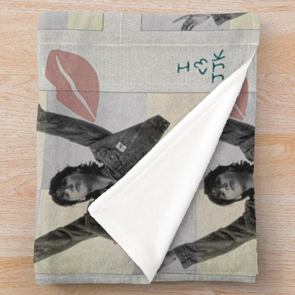 Soft, custom plush blanket featuring a JJK-inspired design