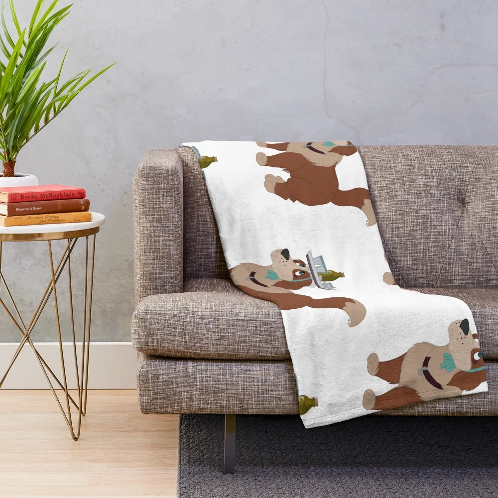 Nana with drinks white background plush blanket, anime-inspired home decor
