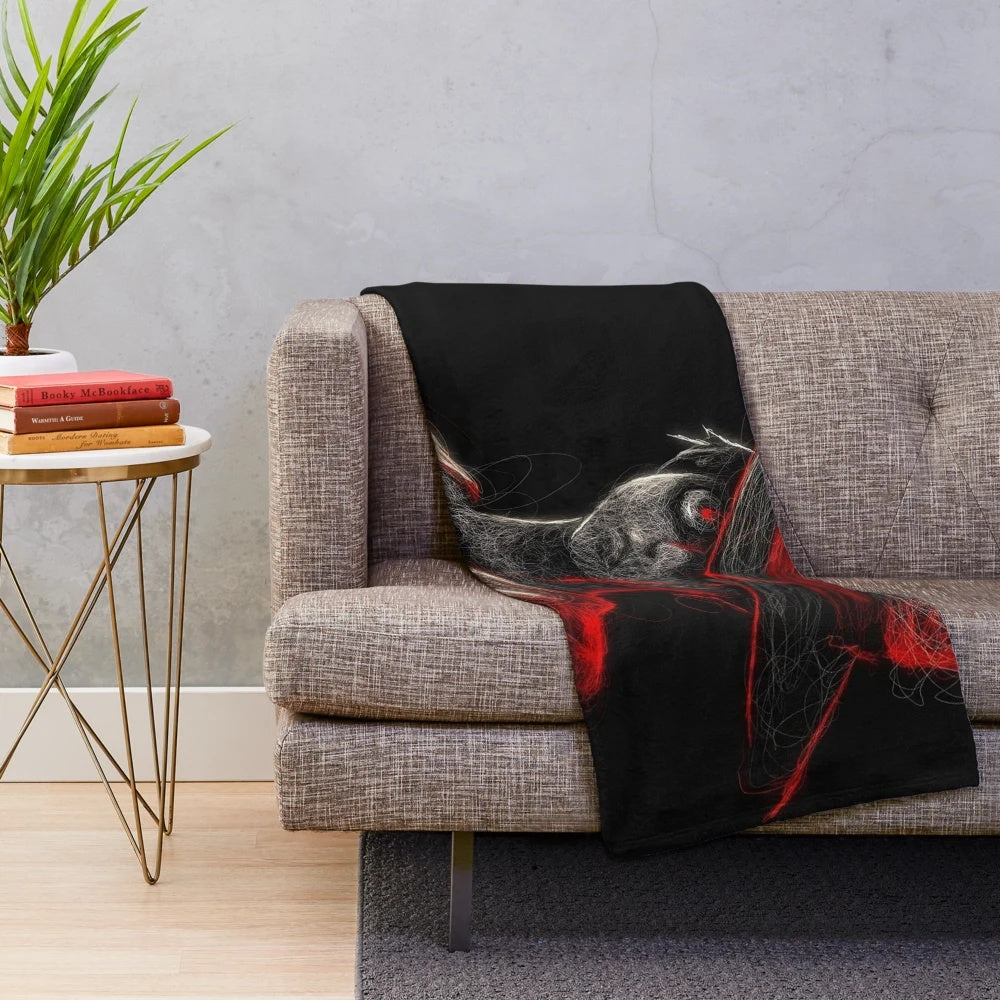 Anime-inspired plush blanket featuring Monkey D. Luffy from One Piece