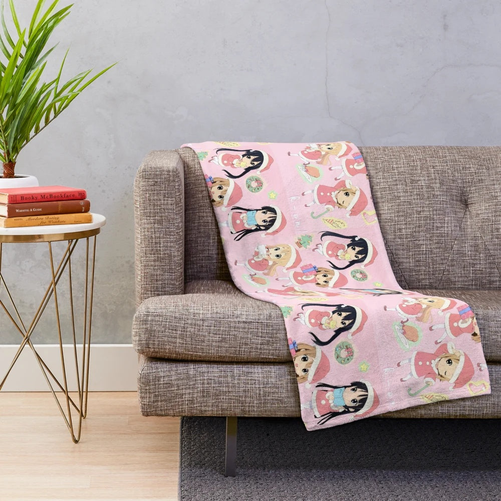 K-on! Inspired Plush Blanket - Soft and Cuddly Anime Merchandise