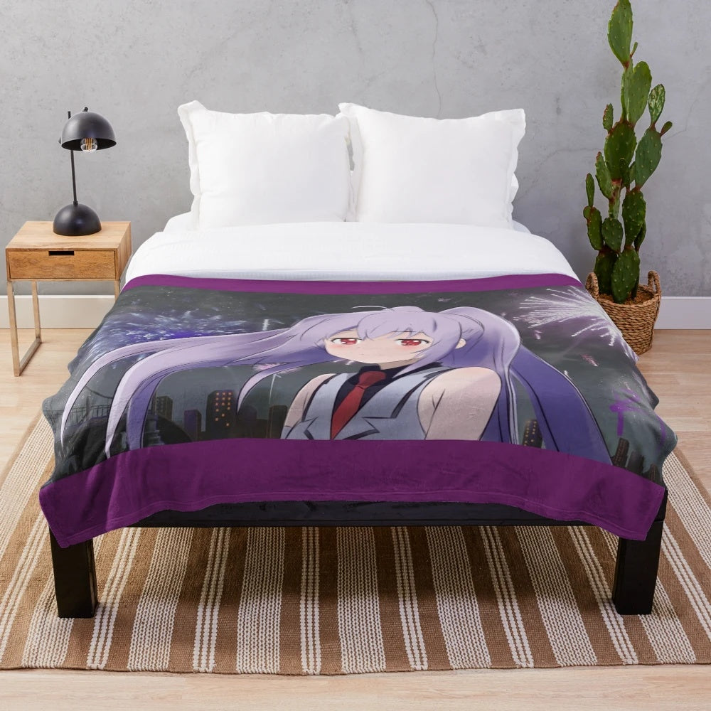 Plastic Memories themed plush blanket featuring an anime girl design