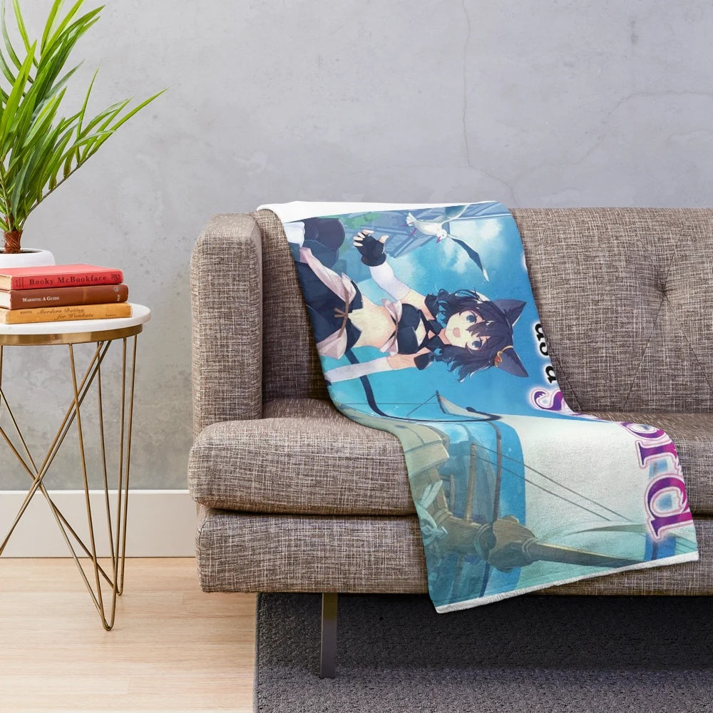 Reincarnated As A Sword plush blanket with fantasy sword design