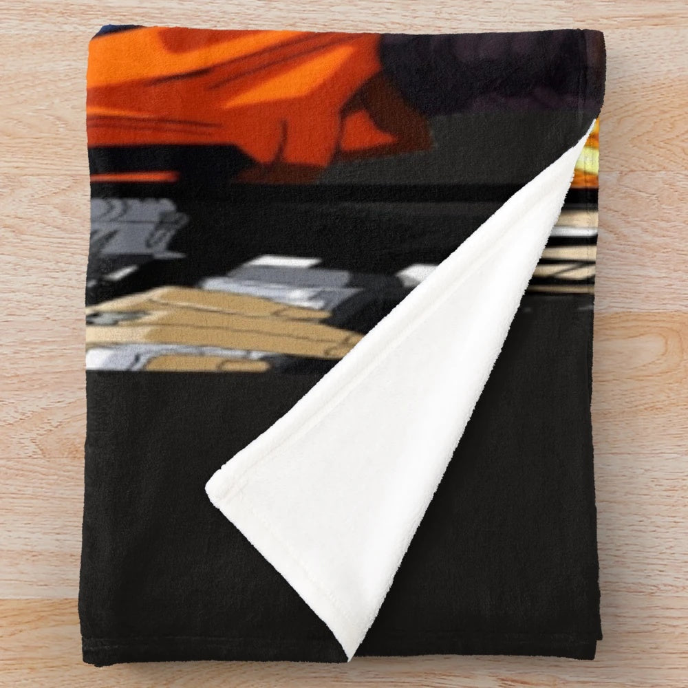 Cozy anime-themed plush blanket with soft, cuddly fabric