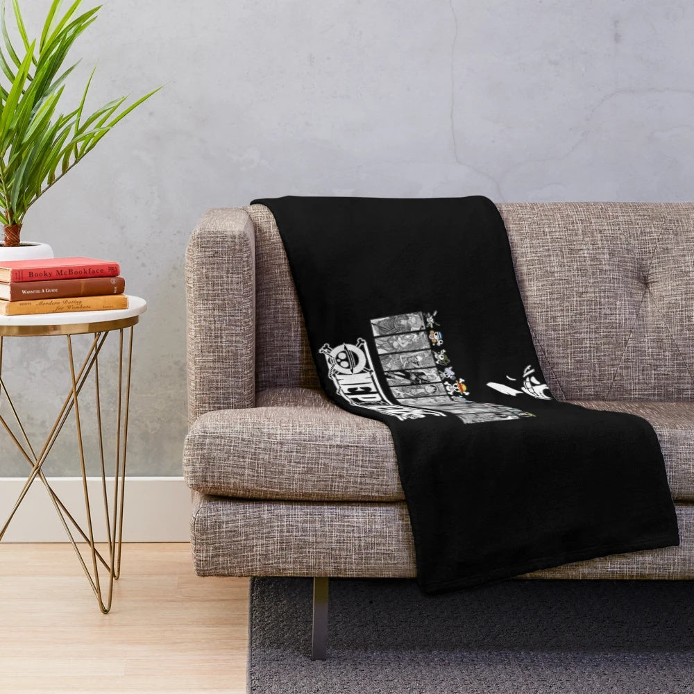 Soft and comfortable plush blanket featuring the Straw Hat Pirates from the anime One Piece