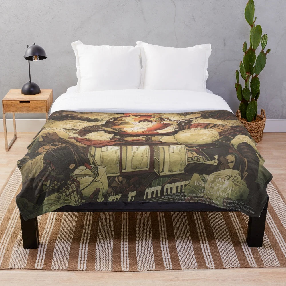 Tokyo Godfathers anime-inspired plush blanket