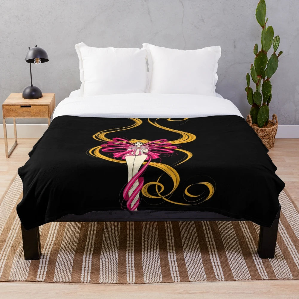 Soft and plush blanket featuring a moon design inspired by the anime series Sailor Moon