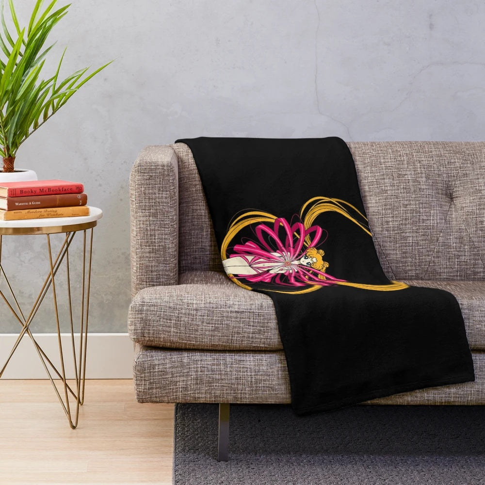 Soft and plush blanket featuring a moon design inspired by the anime series Sailor Moon
