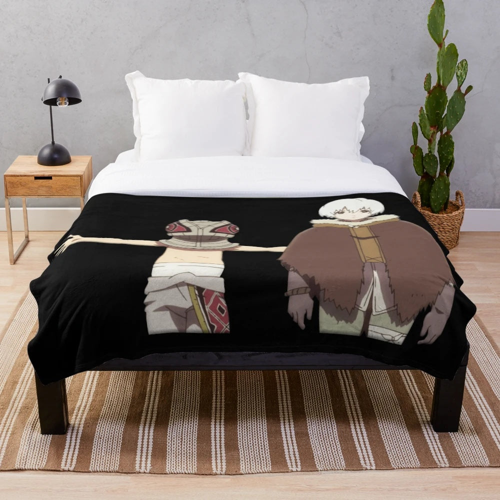 Anime plush blanket depicting Fushi, the main character from the series "To Your Eternity