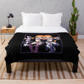 Anime-inspired plush blanket with Kaguya and Yuzuru Yamai characters