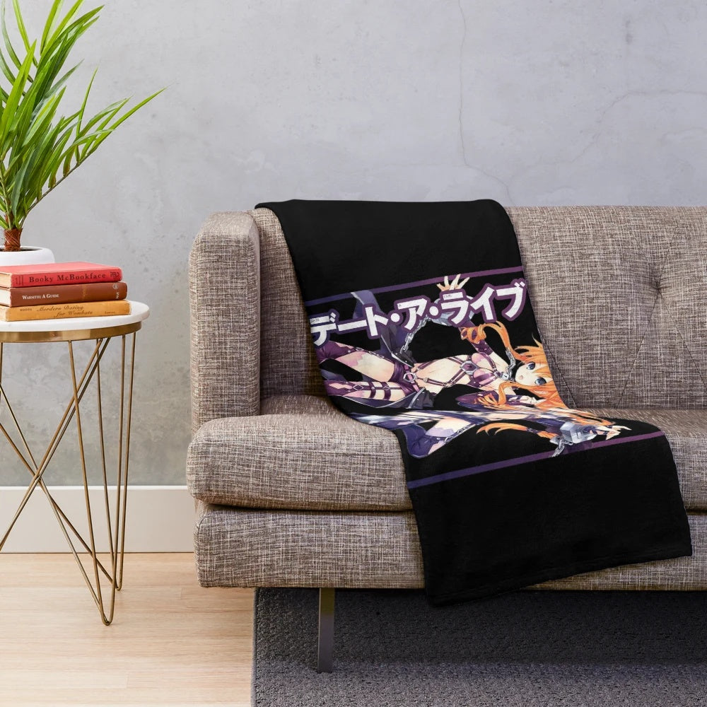 Anime-inspired plush blanket with Kaguya and Yuzuru Yamai characters