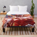 Cozy anime-inspired plush blanket featuring Hakurei Reimu from Touhou Project