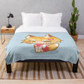 Cute and cozy anime-inspired plush blanket featuring the character Senko-san from the series Sewayaki Kitsune no Senko-san