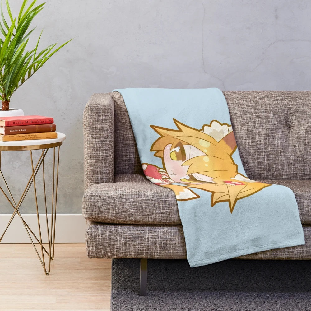 Cute and cozy anime-inspired plush blanket featuring the character Senko-san from the series Sewayaki Kitsune no Senko-san