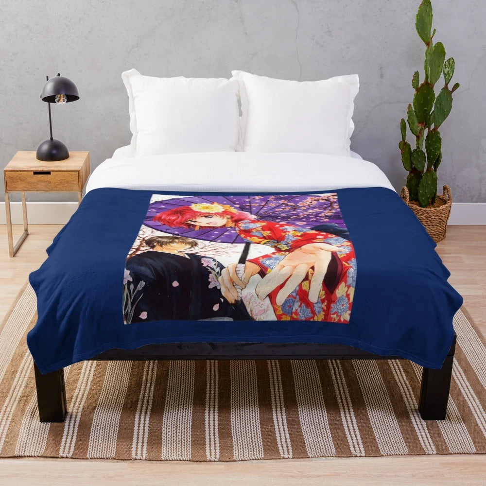 Soft and Plush Anime Themed Blanket Featuring Yona and Hak from Yona of the Dawn