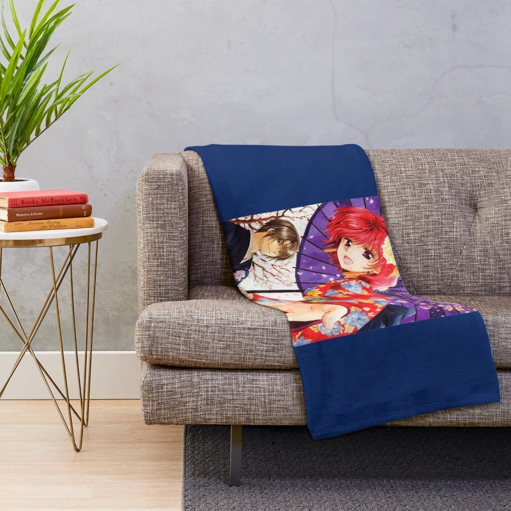 Soft and Plush Anime Themed Blanket Featuring Yona and Hak from Yona of the Dawn