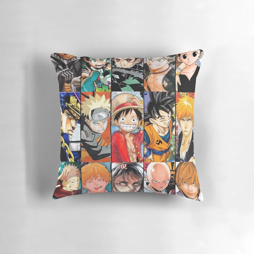 Soft and comfortable anime-inspired pillow featuring a stylized shirt design