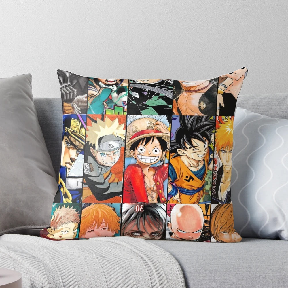 Soft and comfortable anime-inspired pillow featuring a stylized shirt design