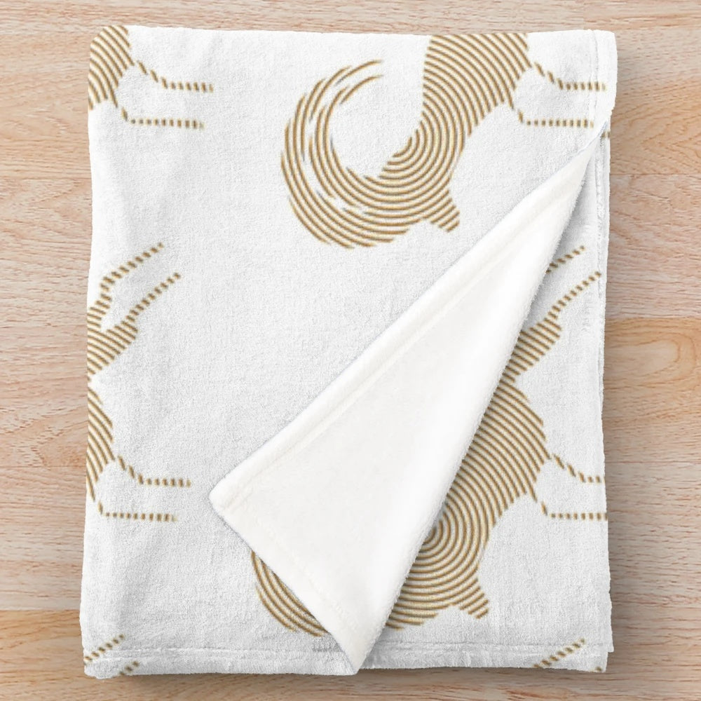 Antelope plush blanket with colorful abstract and nature inspired design