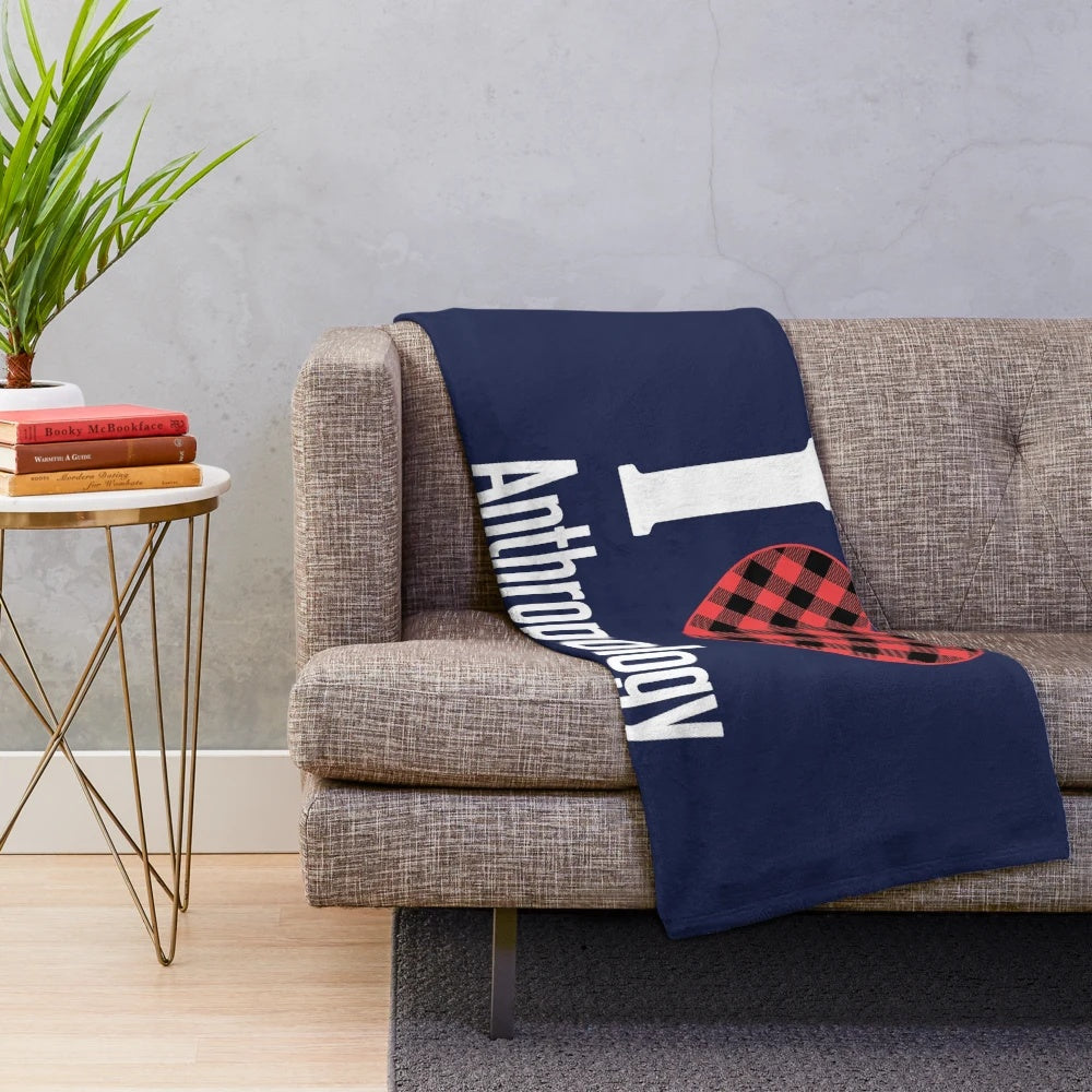 Anthropology plush blanket with a heart design