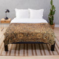 Antique Persian Kirman rug-inspired plush blanket