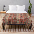 Soft and textured plush blanket with a Turkish kilim-inspired design