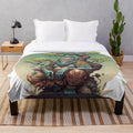 Cozy ape plush blanket with a botanical, minimalist design