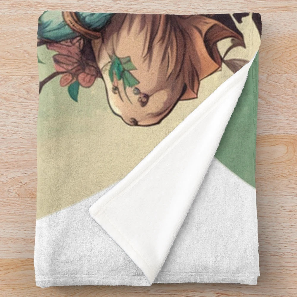 Cozy ape plush blanket with a botanical, minimalist design