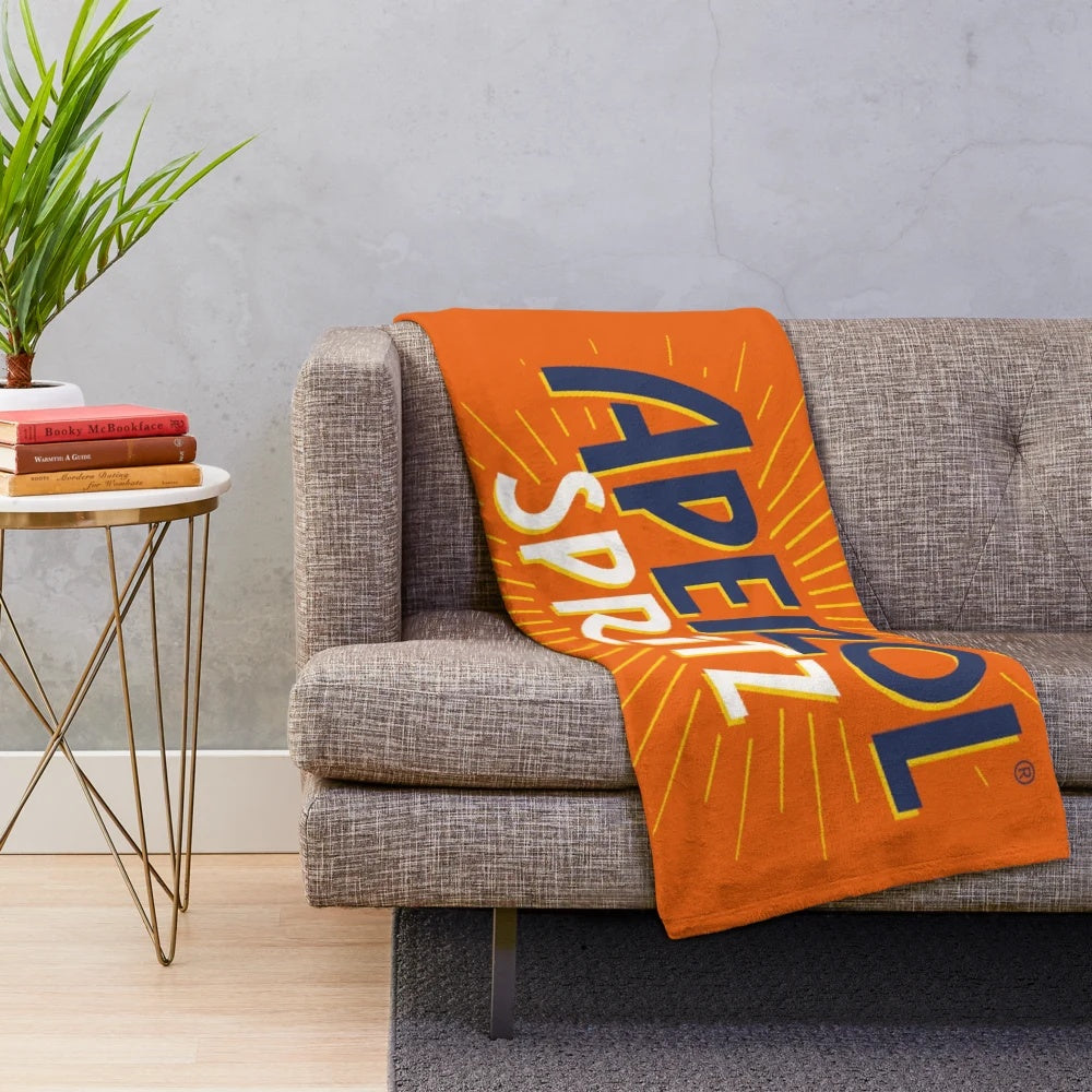 Aperol Spritz inspired orange plush blanket