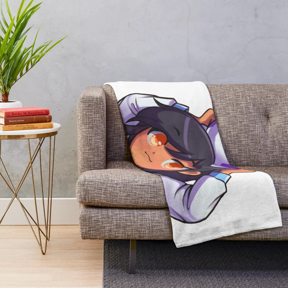 Aphmau-inspired plush blanket with cute, kawaii design