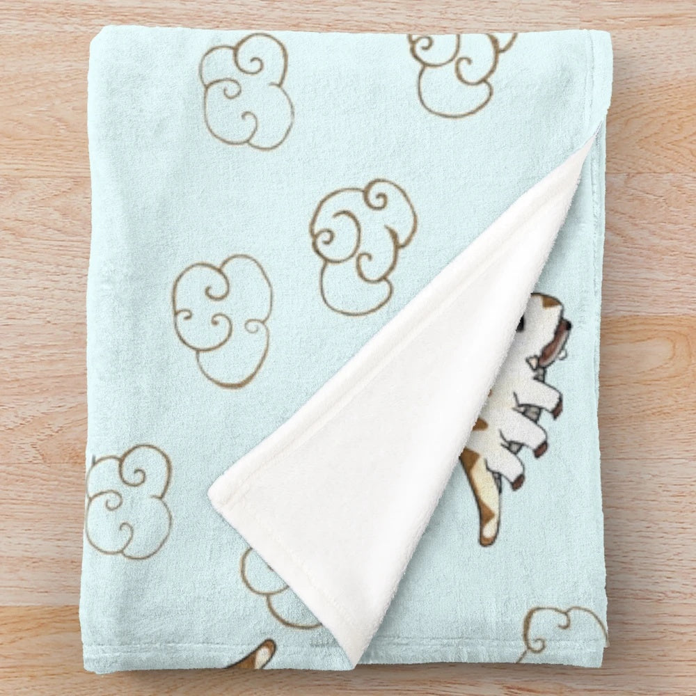 Appa plush blanket featuring a soft, cloud-like design inspired by Avatar: The Last Airbender