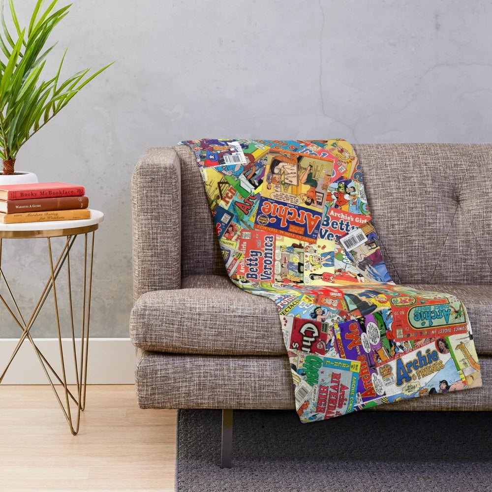 Archie Comics character collage printed on a soft, plush blanket