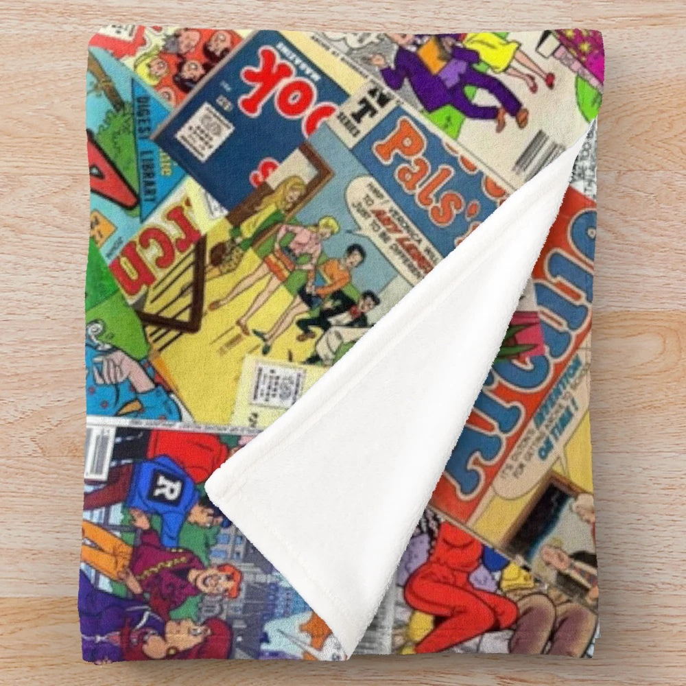 Archie Comics character collage printed on a soft, plush blanket